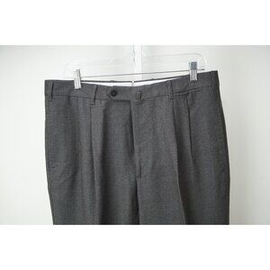Luigi Borrelli Dark Gray Woven 100% Wool Pants Sz 50 NEW
